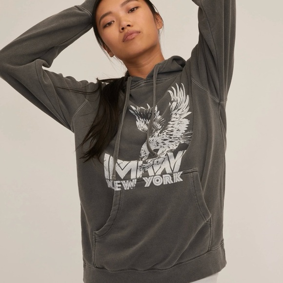 Marissa Webb Gray French Terry Graphic Hoodie Size XS - Picture 6 of 6